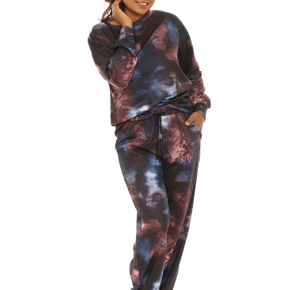 Tie-Dye Crewneck Top & Pocket Joggers - Picture 1 of 5